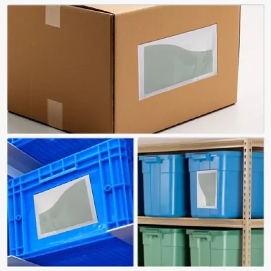 Unique Bargains Vertical Index Card Pockets 12.2"x8.74" Clear 5 Pcs image {5}