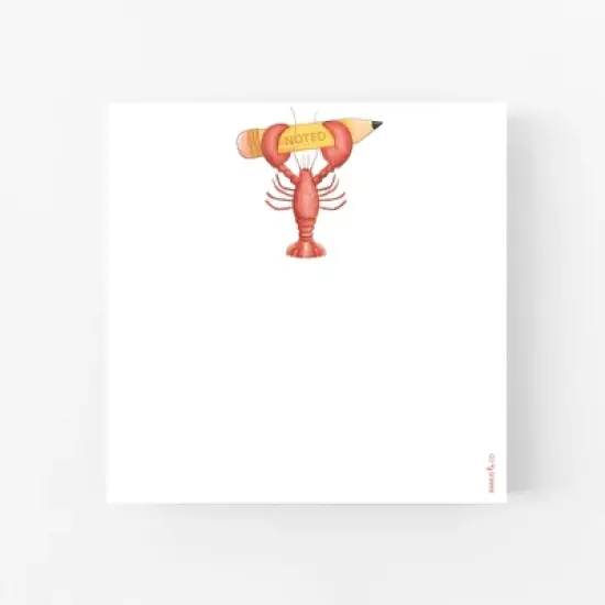 Noted Lobstah Lobster 6" x 6" Square Notepad by Ramus & Co (100 Heavyweight Tear-Off Sheets) image {1}