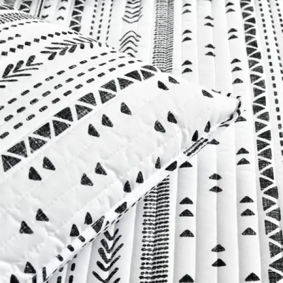 Lush D&eacute;cor 3pc Hygge Geo Reversible Oversized Quilt Set image {3}