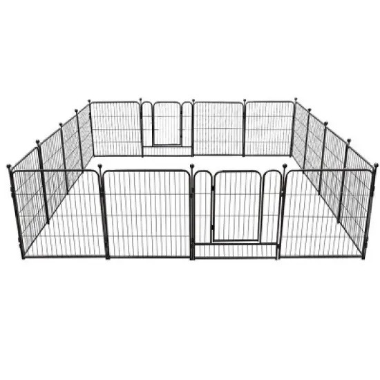 GOTGELIF 16 Panels 32" Height Dog Playpen Heavy Duty Pet Fence Indoor Outdoor image {9}