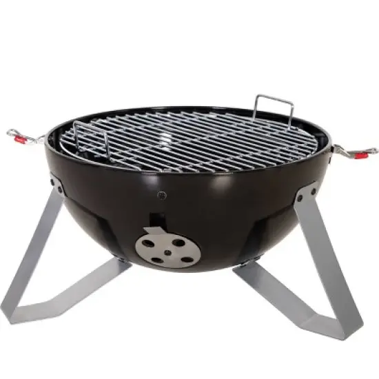 Captiva Designs 18" Vertical Dual Layer Charcoal Smoker Grill with Porcelain-Enameled Smoking Chamber GR14 Black: Outdoor Cooking image {5}