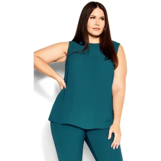 Women's Plus Size Avery Top - teal | CITY CHIC image {3}