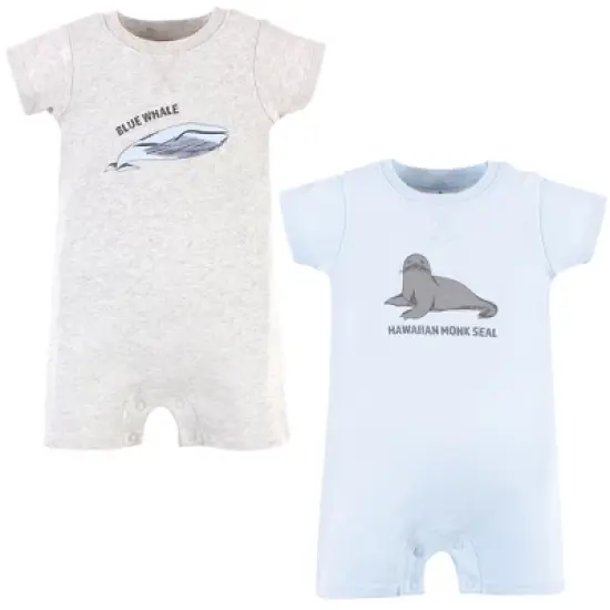Touched by Nature Unisex Baby Organic Cotton Rompers, Endangered Seal image {4}