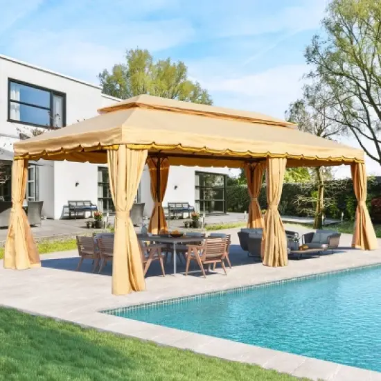 EROMMY 20 Ft. W x 10 Ft. D Metal Canopy image {9}