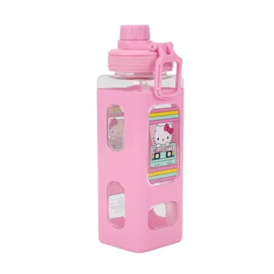Hello Kitty Cassette Tape 24 Oz Pink Plastic Water Bottle image {5}