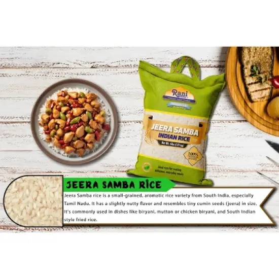 Jeera Samba Indian Rice 64oz (4lbs) 1.81kg - Rani Brand Authentic Indian Products image {2}