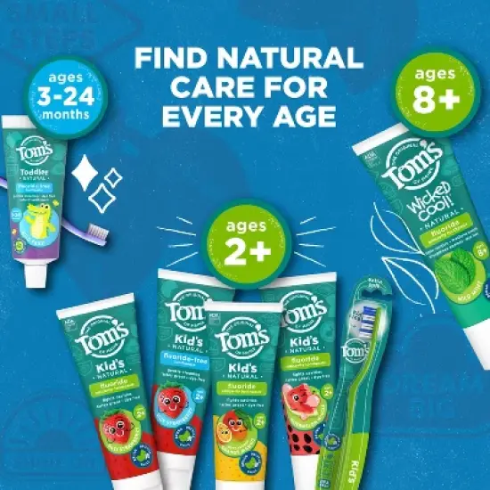 Tom&rsquo;s of Maine Watermelon Wiggle Kids'  Anticavity Fluoride Toothpaste - 5.1oz image {6}