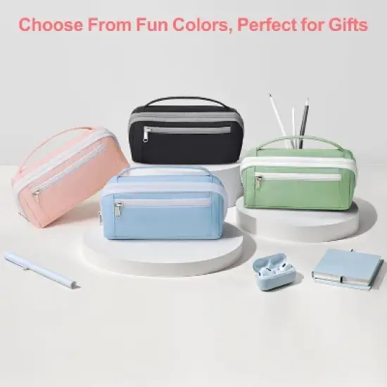 Pencil Case for Girls - Large Capacity Pencil Pouch for Teens College Middle and High School image {4}