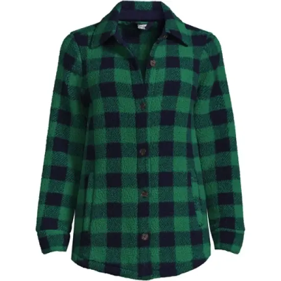 Lands' End Women's Long Sleeve High Pile Shirt Jacket image {1}