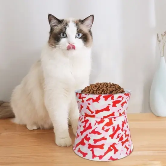 Paaaawaters 6" Anti-Vomiting Stainless Steel Pet Bowl for Small and Medium Dogs and Cats - Non-slip, Modern Design with Spine Protection image {1}