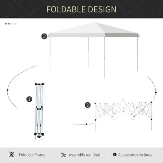 Resenkos Backyard Garden Canopy, Camping Canopy Screen Tent,13' x 13' Pop Up Canopy Tent, Instant Sun Shelter, Tents for Parties,White image {9}