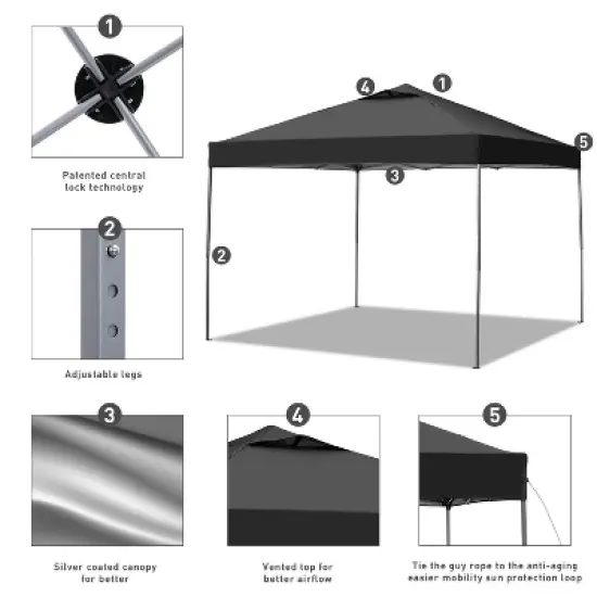 Ainfox 10'&times;10'  Portable Canopy With Carrying Bag image {2}