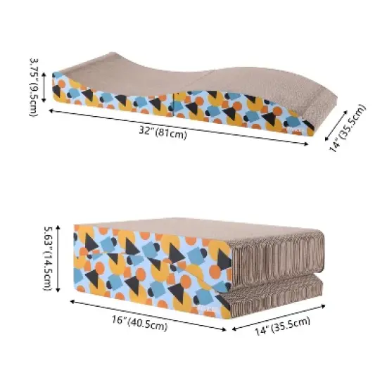 THE LICKER STORE Eero Modern Cardboard Foldable Lounge Cat Scratcher with Catnip image {2}