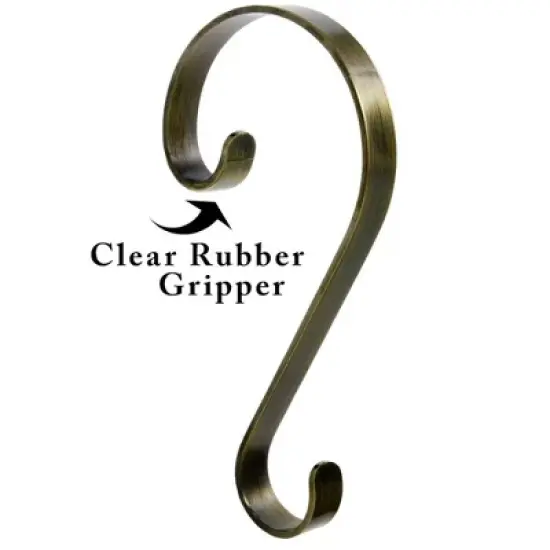 Stocking Scrolls Stocking Holders 4pk Antique Brass image {2}