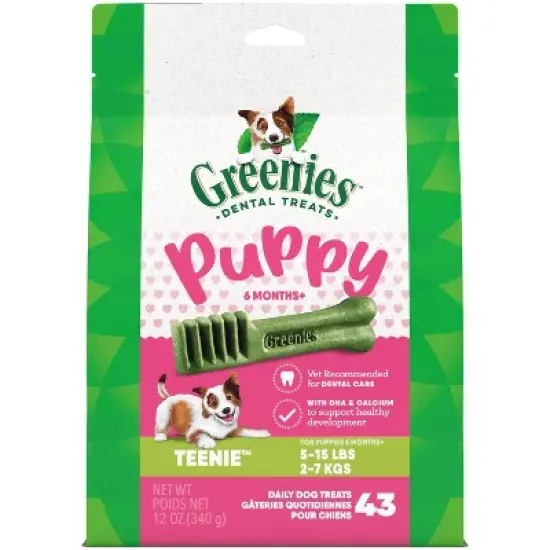 Greenies Puppy Teenie Chewy Dental Dog Treats Original Chicken - 12oz image {10}
