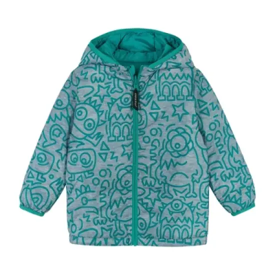 Andy & Evan  Toddler  Aqua Monsters Reversible Puffer image {2}