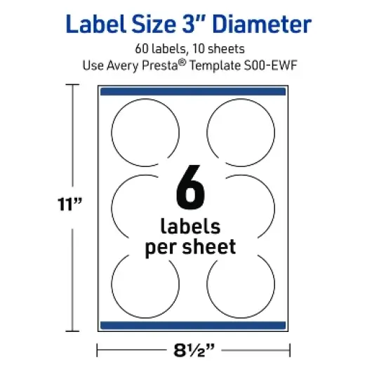 Avery Round Labels, Gold Blush Pattern, 3" Diameter, 60 Total image {4}