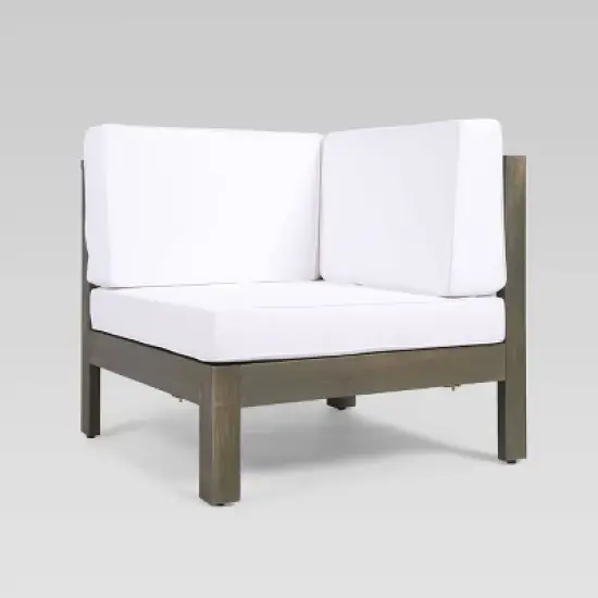 Brava 4pc Wood Patio Chat Set w/ Cushions - White - Christopher Knight Home image {4}