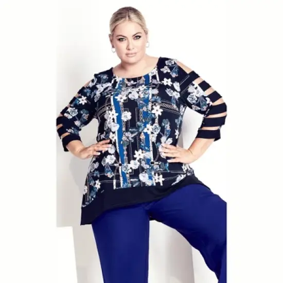 Women's Plus Size Alanah Top - navy | AVENUE STUDIO image {3}