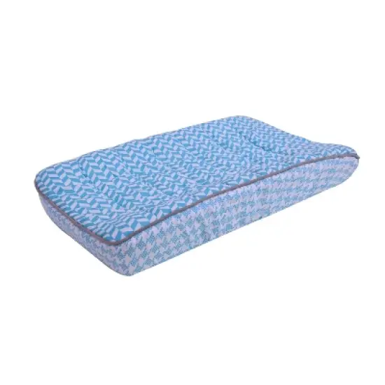 Bacati - Herringbone Quilted Muslin Changing Pad Cover Aqua image {8}