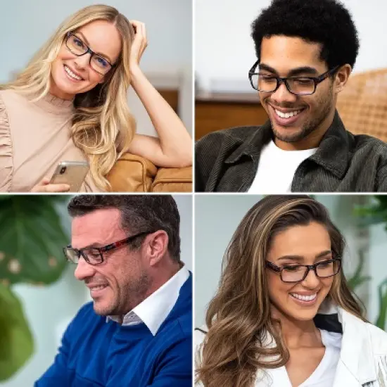 Readerest 2.25 Magnification Blue Light Blocking Computer Eyeglasses With Thin Reflective Lens, Light Blue image {2}