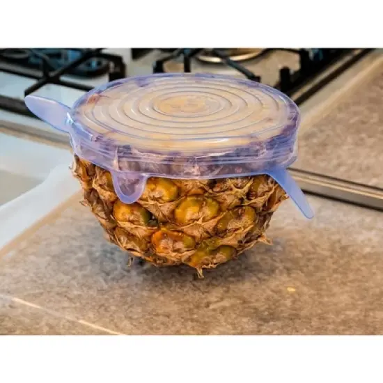 5 Star Super Deals Silicone Stretch Food Lids 6 Rectangular Pack - Reusable Leak Proof Containers Covers for Food Storage & Containers image {6}