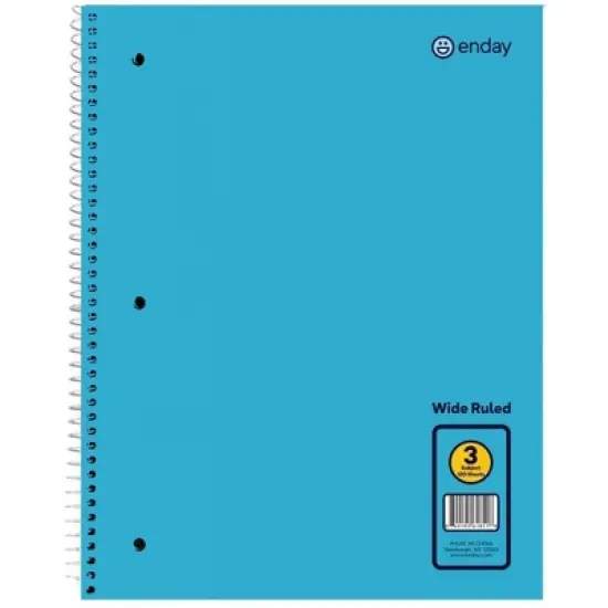 Enday 3-Subject Spiral Notebook Wide Ruled - 120 Sheets image {5}