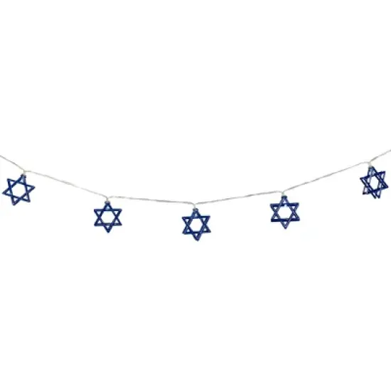 Northlight 10ct Star of David  Lights - White LED - 5' - Clear Wire image {4}