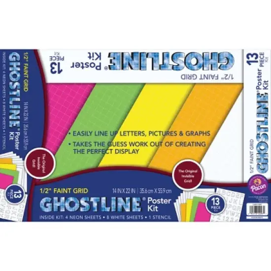 Ghostline&reg; Poster Board Kit, 5 Assorted Colors, 14" x 22", 13 Pieces image {1}