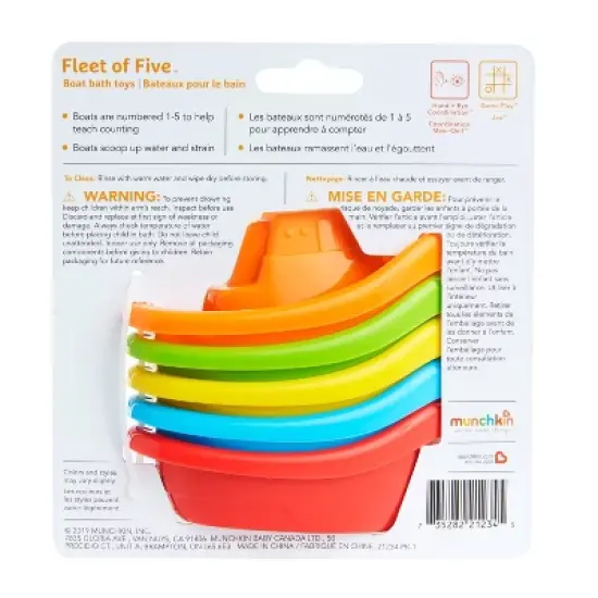 Munchkin Fleet Of Five Boats Bath Toy image {5}