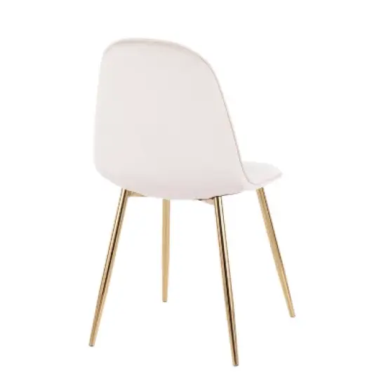 Set of 2 Pebble Contemporary Dining Chairs Gold/Cream - LumiSource image {3}