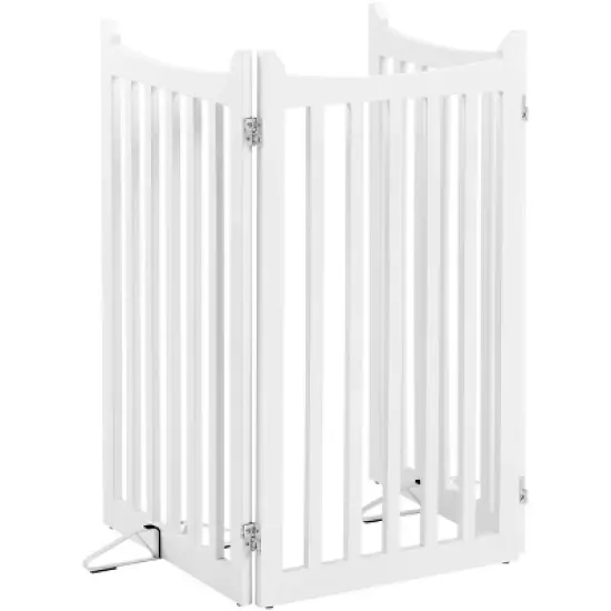 Yaheetech 3-Panel Wooden Pet Gate Pet Barrier for Doorway, Stairs image {9}