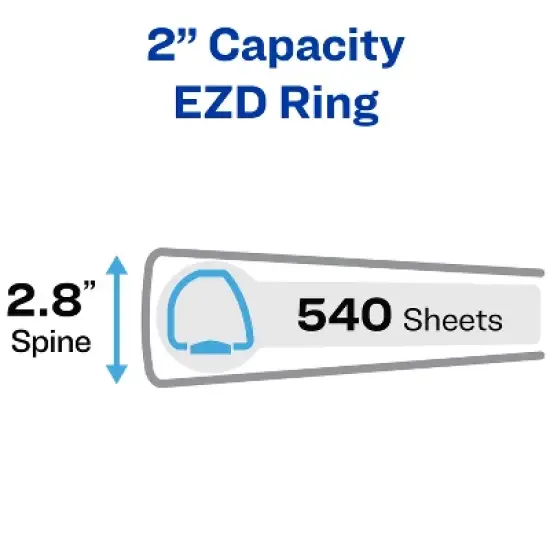 Avery Heavy-Duty Binder, 2" One-Touch Rings, 540-Sheet Capacity, DuraHinge, Maroon (79362) image {1}