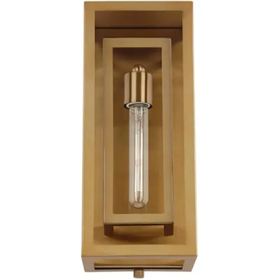 Possini Euro Design Modern Outdoor Wall Light Fixture Brass 16 1/4" Clear Glass Panel for Exterior Barn Deck House Porch Yard Patio Outside Garage image {3}