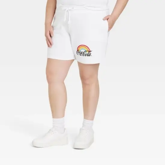 Women's Coca-Cola Keeping It Real Graphic Shorts - White image {4}