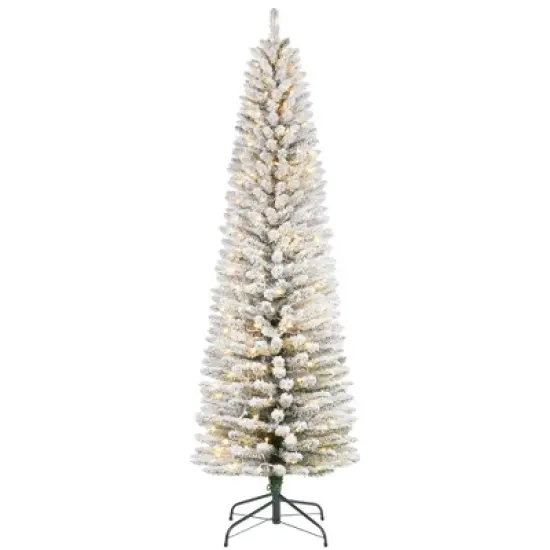Artificial Christmas Tree &ndash; Snow Flocked Full Tree with Warm Incandescent Lights, Branch Tips & Foldable Stand, Holiday Decoration for Home & Party image {7}