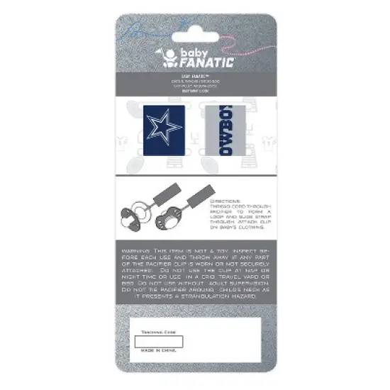 BabyFanatic Officially Licensed Unisex Pacifier Clip 2-Pack - NFL Dallas Cowboys - Officially Licensed Baby Apparel image {3}