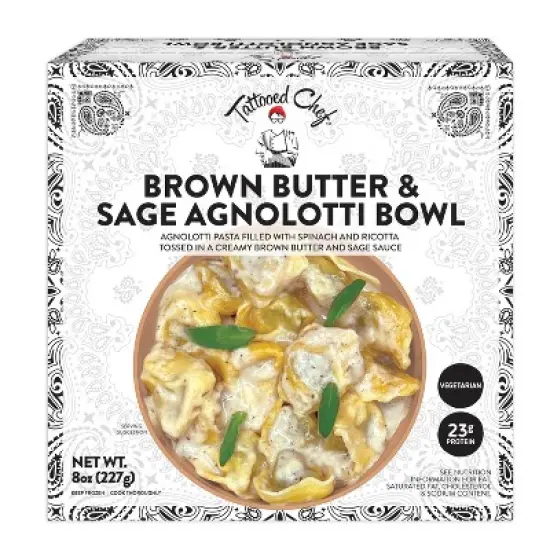 Tattooed Chef Frozen Brown Butter & Sage Agnolotti Bowl - 8oz image {5}
