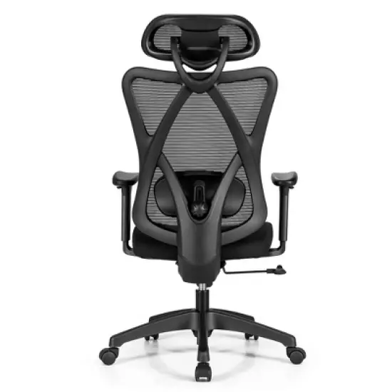 Costway Reclining Mesh Office Chair Swivel Chair w/ Adjustable Lumbar Support image {9}