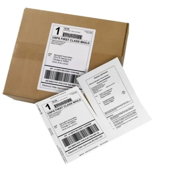 Avery Shipping Labels w/Paper Receipts and TrueBlock Technology for Inkjet Printers 5-1/16 x 7-5/8, Pack of 25 (8127) image {5}
