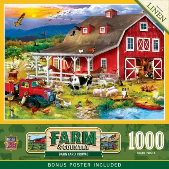 MasterPieces 1000 Piece Jigsaw Puzzle - Barnyard Crowd - 19.25"x26.75" image {1}