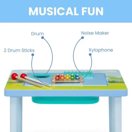 Delta Children Bluey Compact Play and Learn Sensory Table for Kids' Includes Musical Instruments - 8pc image {4}