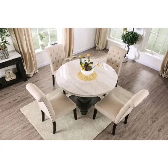 Buckley Round Dining Table White/Black - HOMES: Inside + Out image {5}