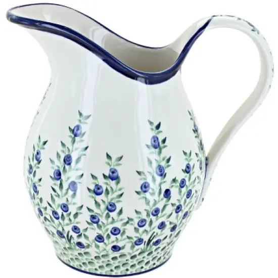 Blue Rose Polish Pottery 1160 Zaklady Pitcher image {10}