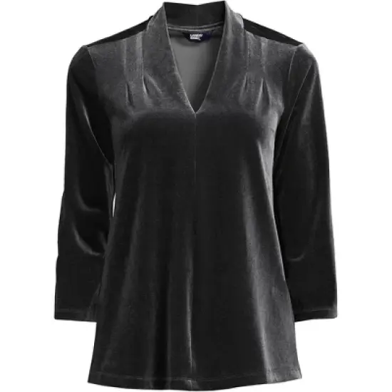 Lands' End Women's 3/4 Sleeve Velvet Top image {6}