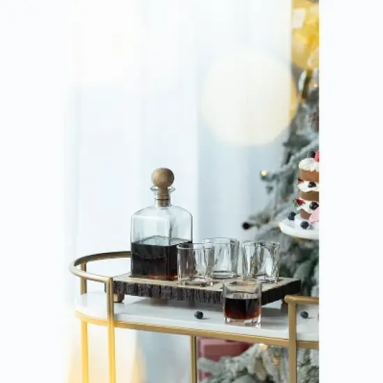 S/6 Alaine Bar Set with Mango Wood Stand image {2}