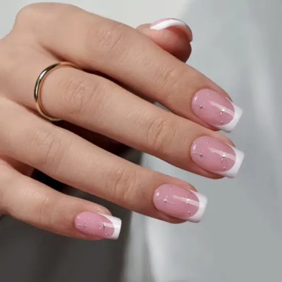 BTArtbox Press-On Nails - Starlit Sparkle - S Square - 32ct image {1}