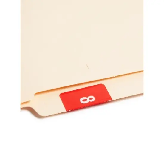 Smead Single Digit End Tab Labels Number 8 Red 250/Roll 67428 image {2}
