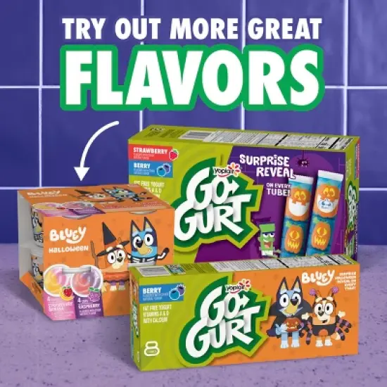 Yoplait Go-Gurt Strawberry and Blueberry Kids' Yogurt Tubes - 2oz/8ct image {4}