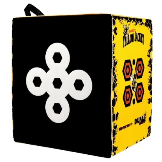 Morrell Yellow Jacket YJ-380 380 FPS Dual Threat Weather Resistant Compound Crossbow Cube Any Tip Foam Archery Target with Carry Handle, Yellow image {1}